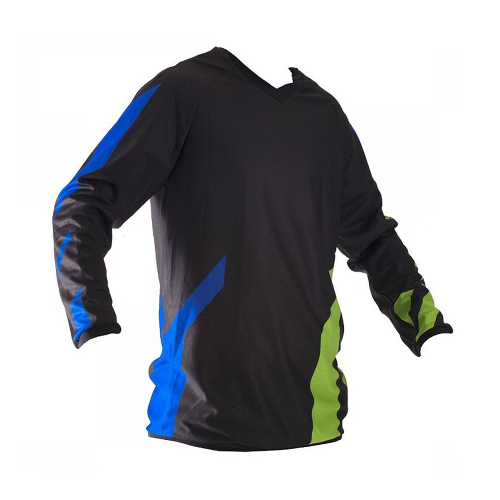 Футболка для мотокросса ATAKI Strike синяя/зеленая L