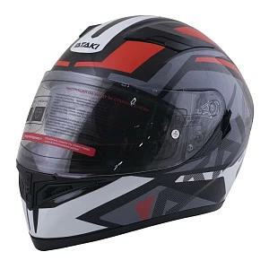 Шлем интеграл ATAKI JK316 Route (сер/красн глянц, L)