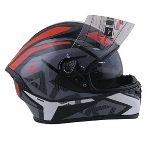 Шлем интеграл ATAKI JK316 Route (сер/красн глянц, L)