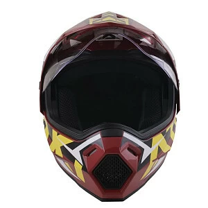 Шлем (мотард) Ataki JK802 Rampage (корич/желт глянц, L)