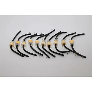 Фильтр бензиновый (универсальный; +4 хомута, 2 шланга) (упаковка 10шт) Rockot-Motors