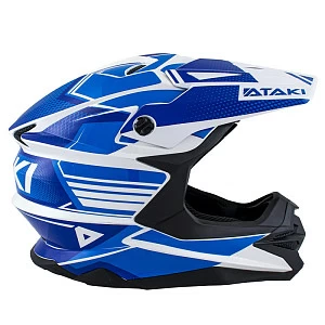 Шлем кроссовый ATAKI JK801A Legacy (син/бел глянц, L)