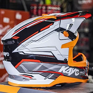 Шлем кроссовый ATAKI SC-18 KAYO (бел/сер/красн глянц, XL)