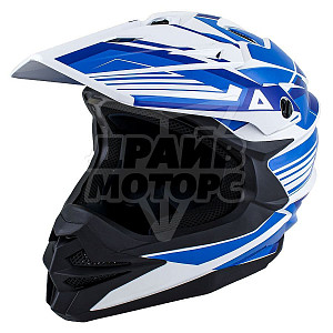 Шлем кроссовый ATAKI JK801A Legacy (син/бел глянц, M)
