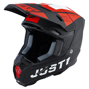 Шлем кроссовый JUST1 J22 Carbon Adrenaline (красн/бел мат, L)