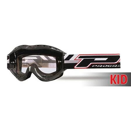 Детская маска кросс Progrip Atzaki Kid, прозрачная линза (черн)