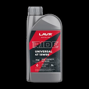 Моторное масло RIDE UNIVERSAL 4Т 15W50 SM LAVR MOTOLINE, 1 л