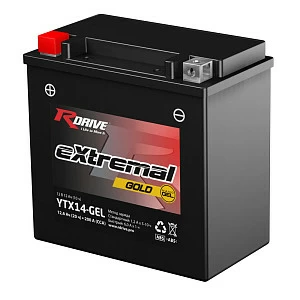 Мотоциклетный аккумулятор RDrive extremal Gold YTX14-GEL (2024)